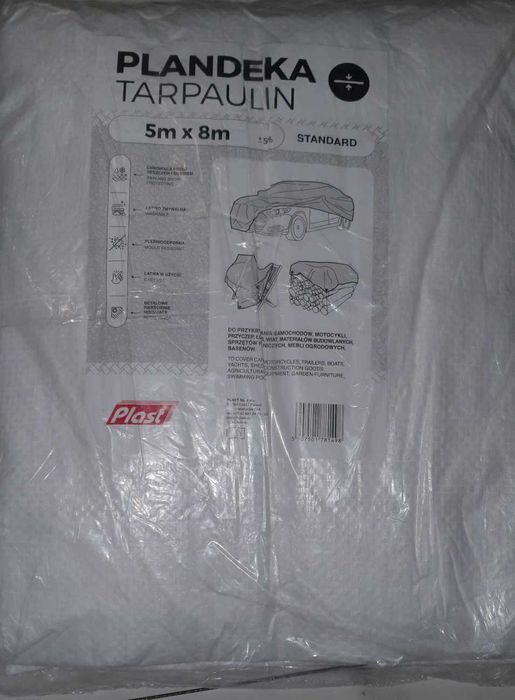 Plandeka biała 5 x 8 m