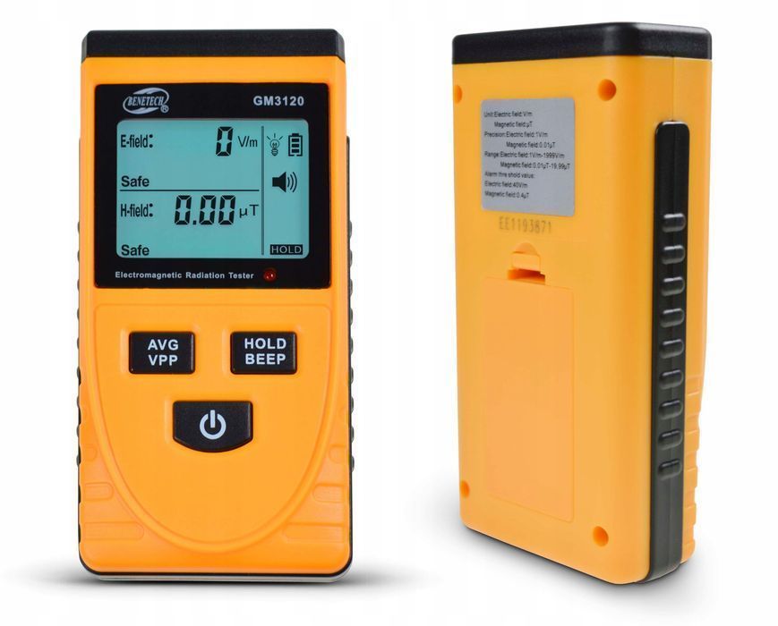 Miernik Pola Elektromagnetycznego Tester Fal - 1999v/m, 100ut - Ce 5g