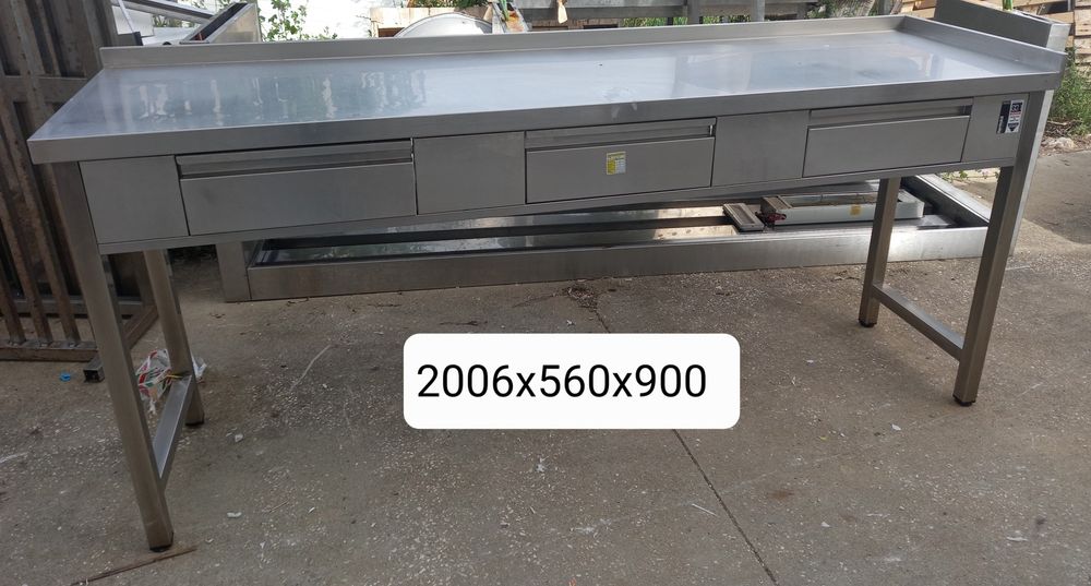 Bancada inox com 3 gavetas