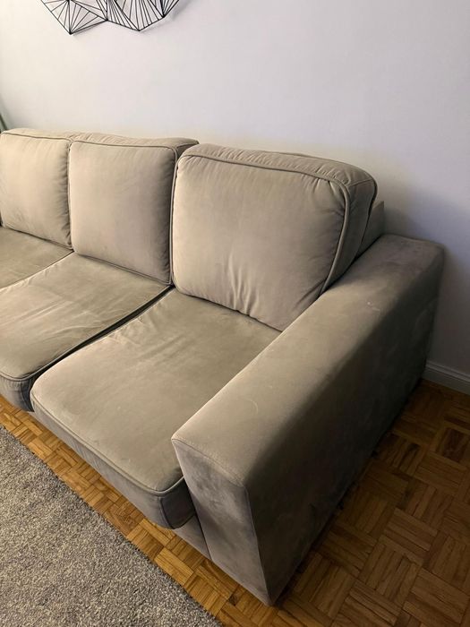 Sofá 3 lugares, tipo camurça