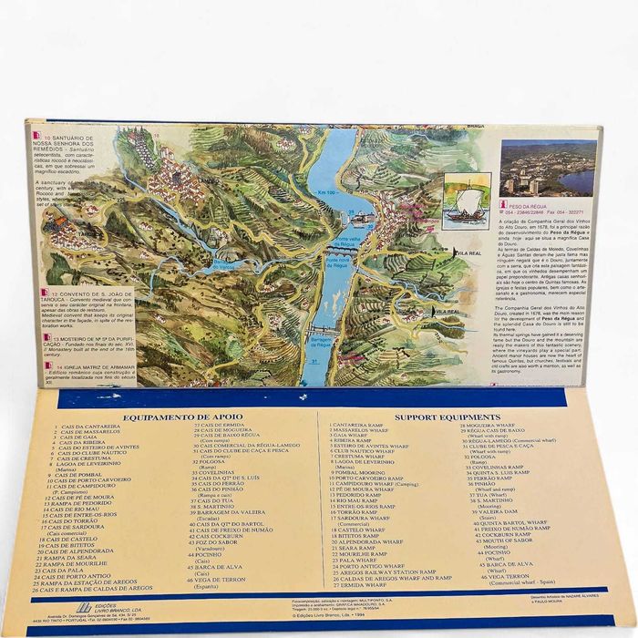Mapa Ilustrado Rio Douro– Porto a Barca d’Alva– 1994– Ed. Livro Branco