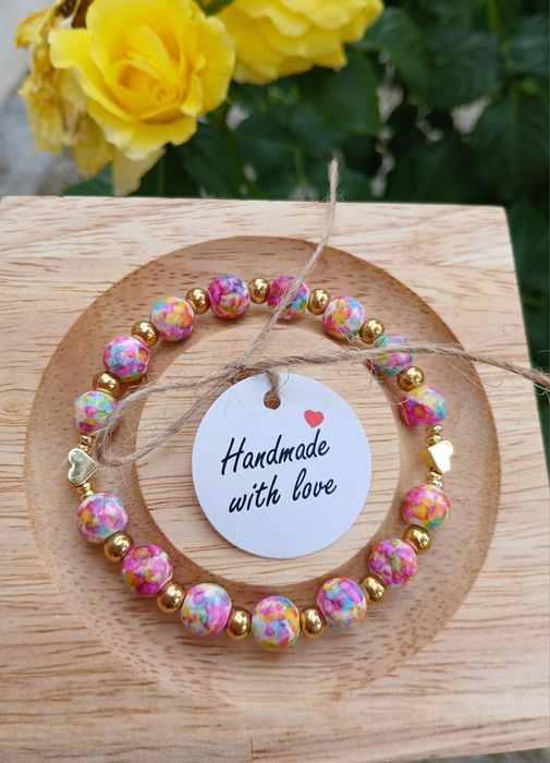 Bransoletka z kamienia naturalnego Howlit Handmade