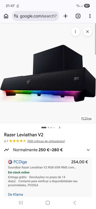Razer leviathan como novo 1 mes de uso 175€