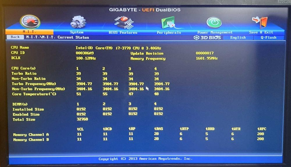 Płyta gł. Gigabyte GA-Z77M-D3H TH/IC I7-3770 3,4GHz/32GB +NvidiaQ 1GB