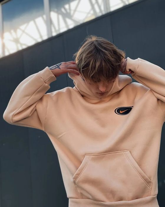 Худі Nike beige swoosh brand чоловіча