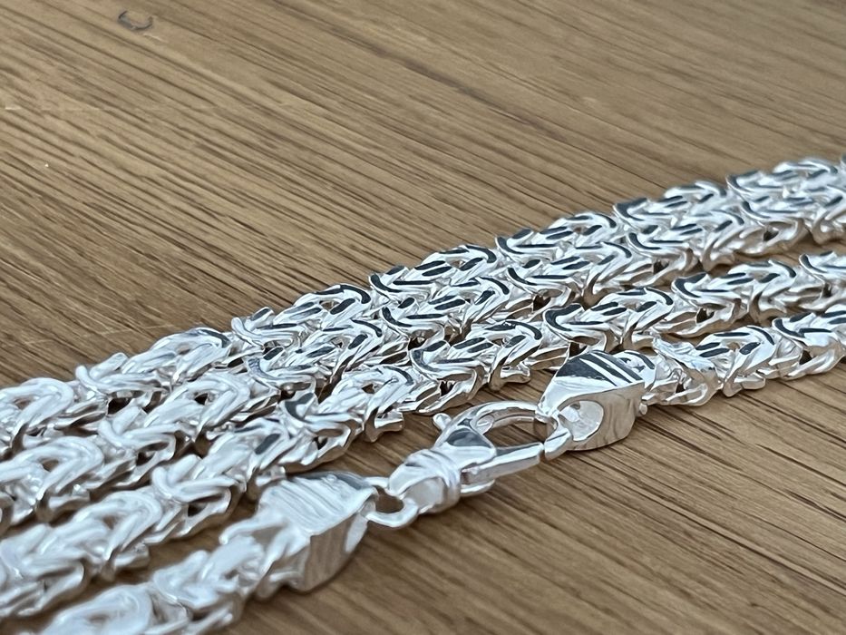 Srebrny męski łańcuszek Splot Królewski 60 cm 38 g