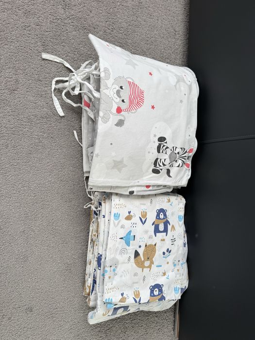 Łóżeczko dziecięce 120×60 z szufladą + materac +komplet pościeli