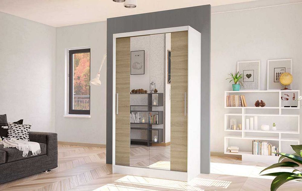 Nowa Szafa przesuwna garderoba ATLAS 2 100cm Fronty lustrzane