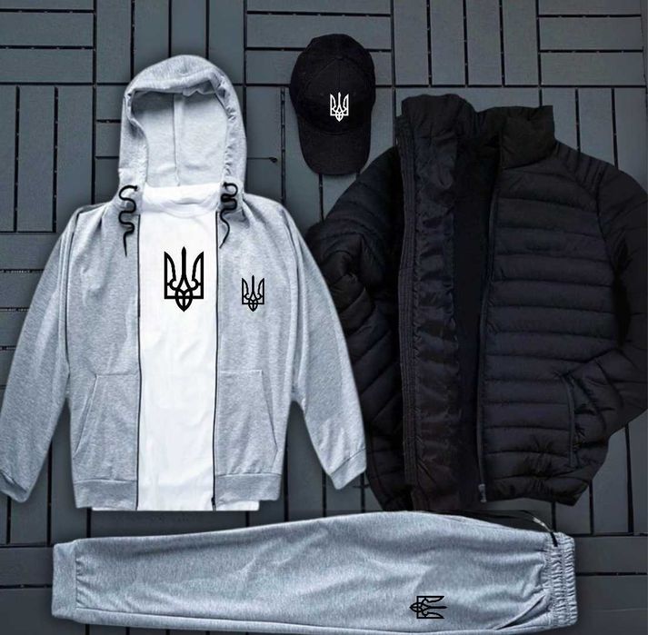 Герб Тризуб костюм, футболка, кепка, куртка комплект 5в1 Україна чолов