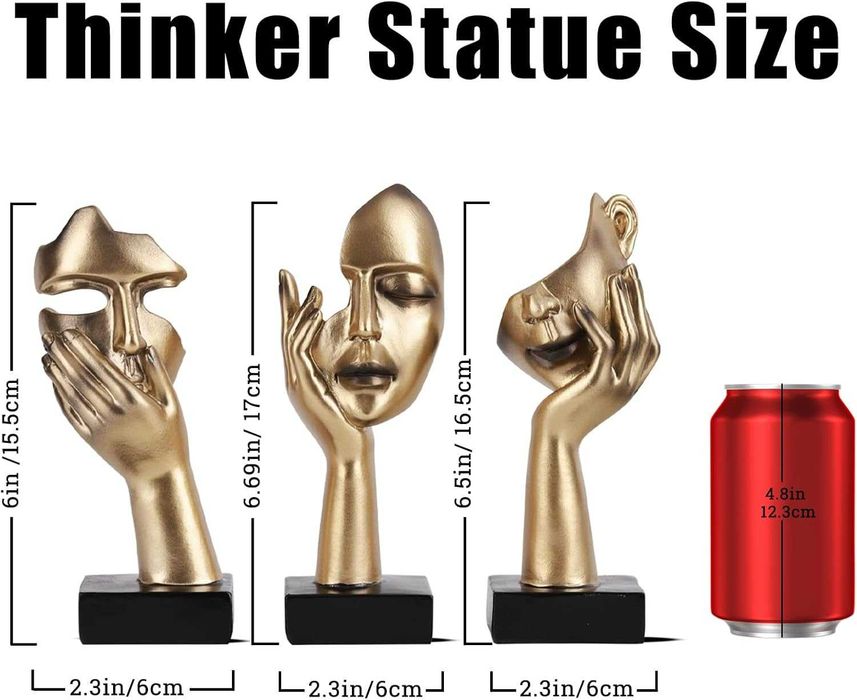 Nowa statuetka myśliciela / rzeźba / dekoracja / statua / 3 szt !9107!