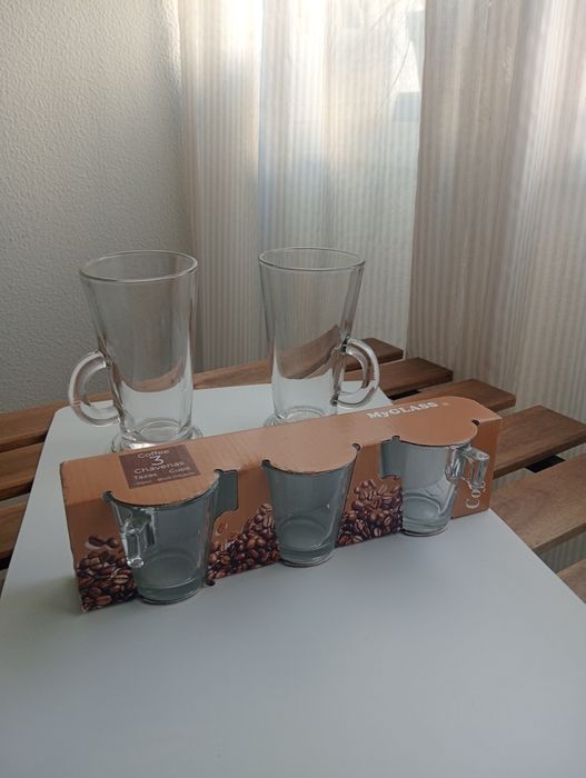 Conjunto 5 Canecas de Vidro – Café + Latte