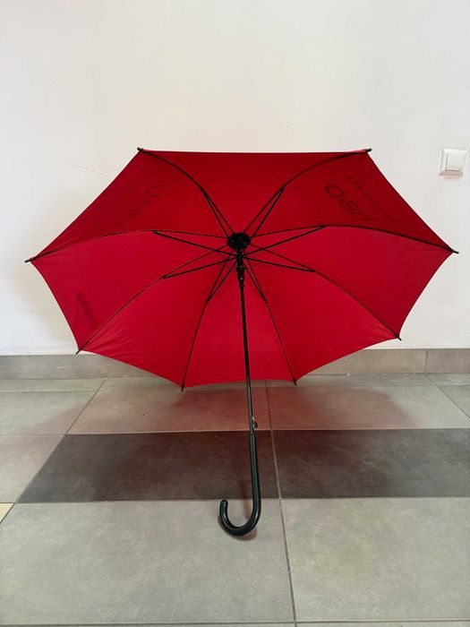 Parasol czerwony, śr. 100 cm, półautomat, nowy