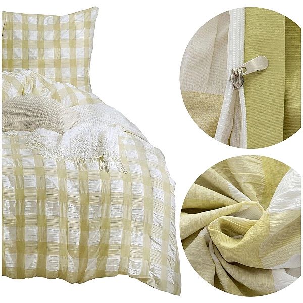 Pościel 200x220/3cz Bawełniana Kora Klasyczna Kratka Komplet Arturo