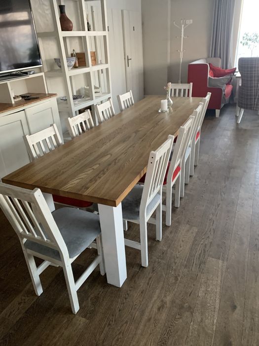 Stół z blatem dębowym 80x80