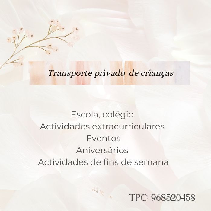 Transporte Escolar/ Transporte privado de Crianças