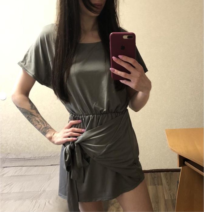 Сіра жіноча міні сукня