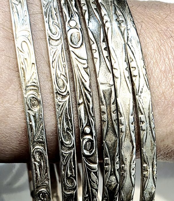 Zestaw 7 szt bransolet srebrnych