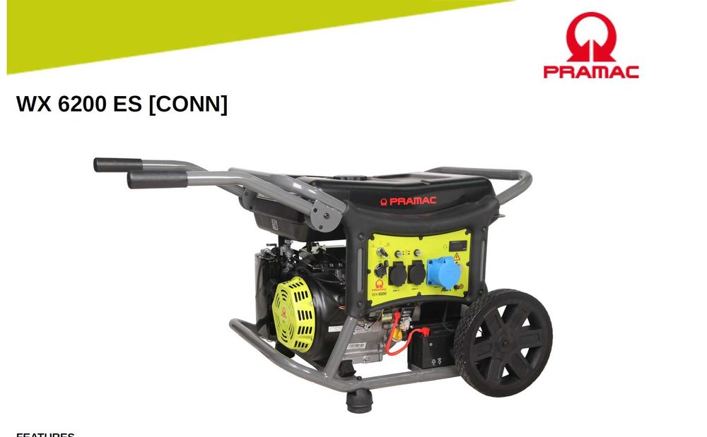 Gerador PRAMAC WX6200 - NOVO