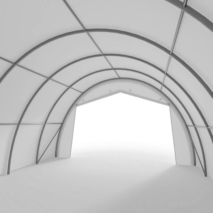 Hala łukowa 6,1x12,8m PVC 750g/m2 Prosty montaż, całoroczna ochrona