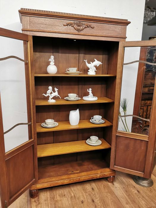 Śliczna dębowa witrynka biblioteczka antyk 500/2024