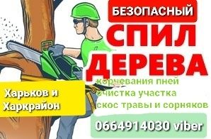 Покос травы , скос травы,  покос газонаспил деревыев демонтаж построек