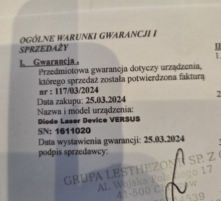 VERSUS III – laser diodowy do depilacji.  Okazja !