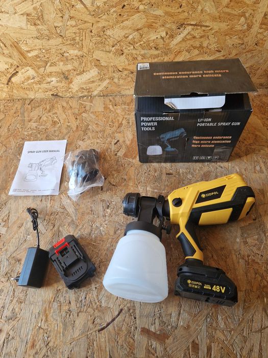 PISTOLET DO MALOWANIA ścian elektryczny malarski 48V 5000mAh Zidpol