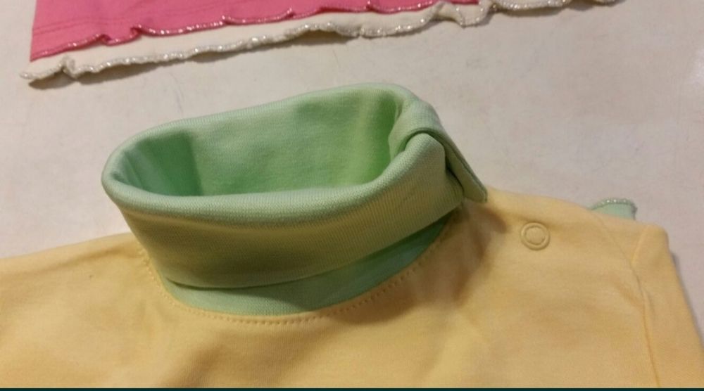 Гольф для девочки теплый одежда водолазка кнопки застежка 1 - 2 года