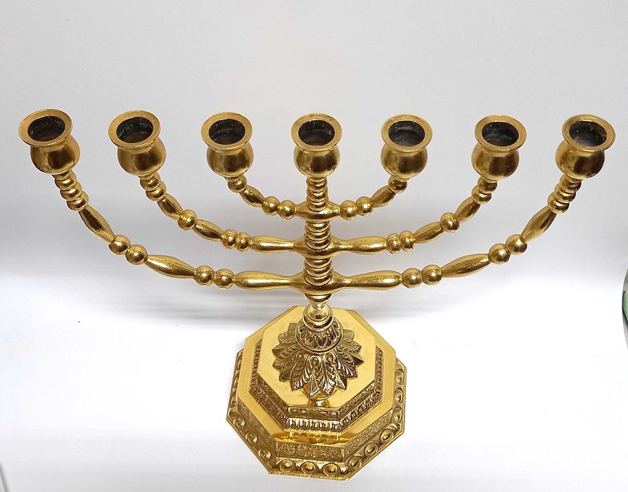 Menora, metal złocony 24K