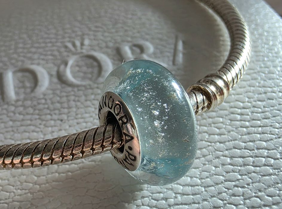 Pandora Murano charms błękitny aqua blue srebro 925 ALE
