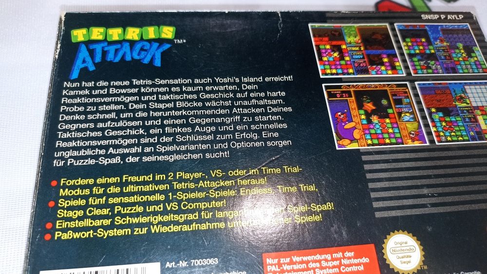 Tetris Attack Super Nintendo SNES kompletna język ang zamiana