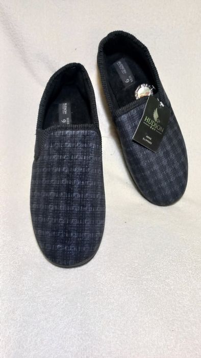 Теплі тапки Hudson 42-43 велюрові домашні капці мокасини чоловічі
