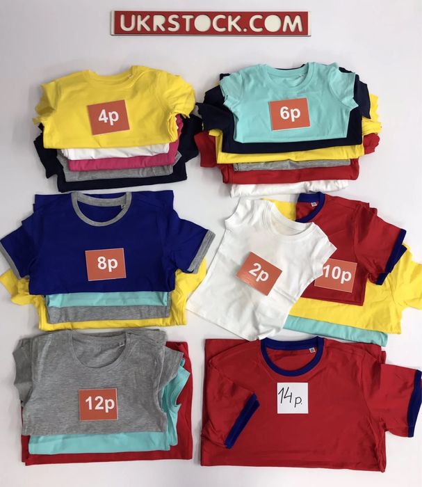 Футболки дитячі базові, сток оптом, 13€/кг, Gozoo