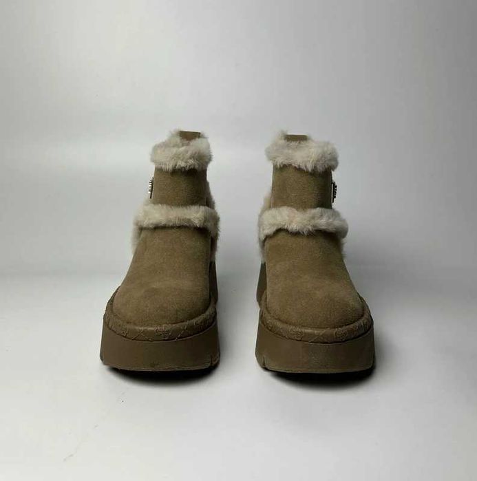 Oryginalne botki GUESS zamszowe futerko platforma 35 nowe
