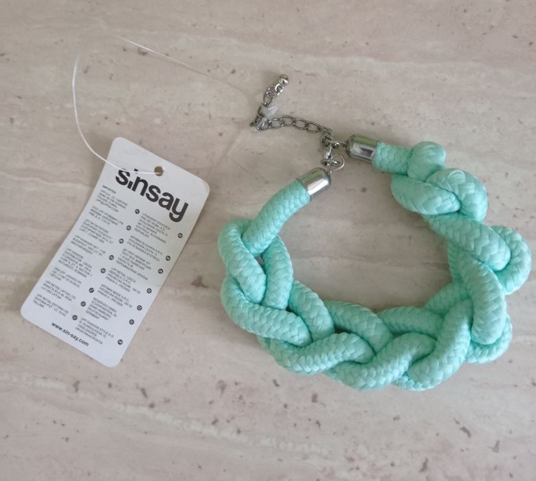 NOWA bransoletka Sinsay, kolor miętowy.