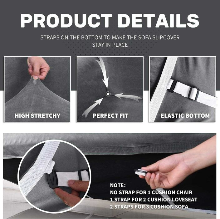 Nowy pokrowiec na sofę /elastyczny/szezlong/ochronny /4-osobowy !8476!