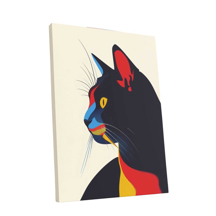 Obraz na płótnie "Geometryczny Kot w Abstrakcji" 60x80 cm