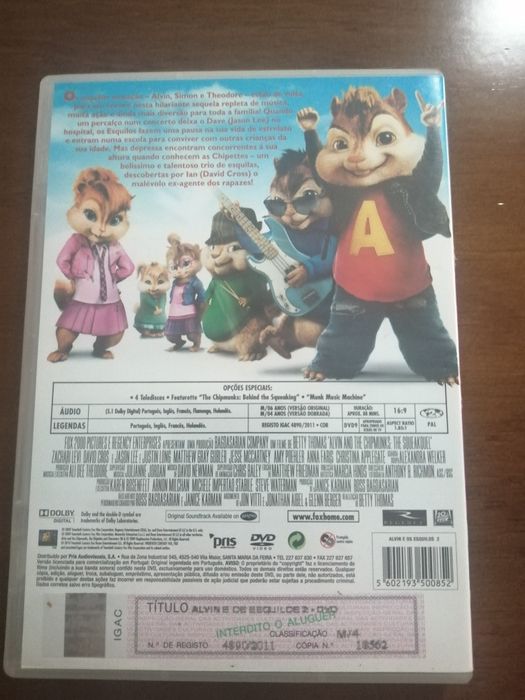 Coleção filmes infantis "Alvin e os Esquilos"