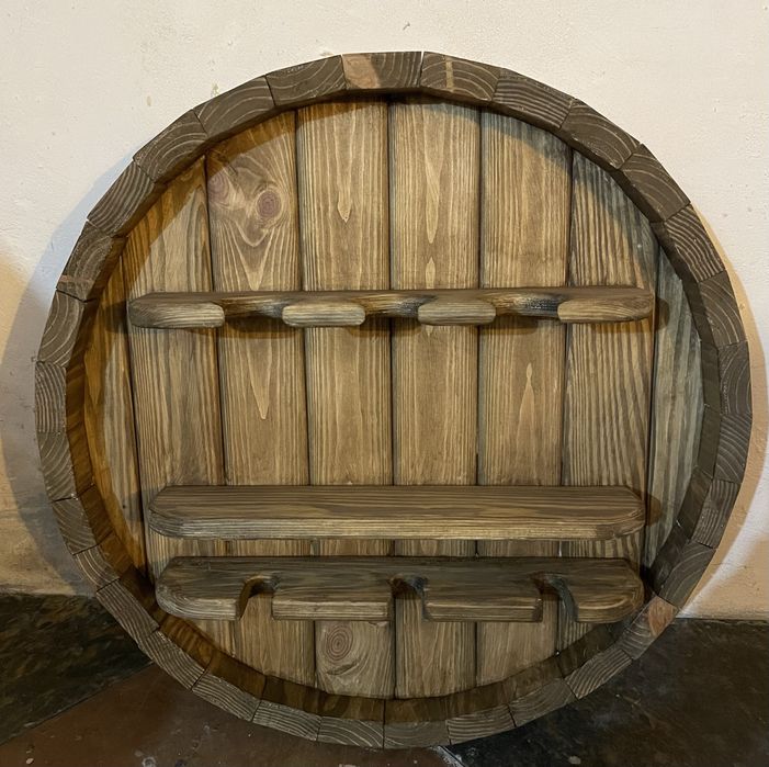 Винна полиця з натурального дерева | Алкополка