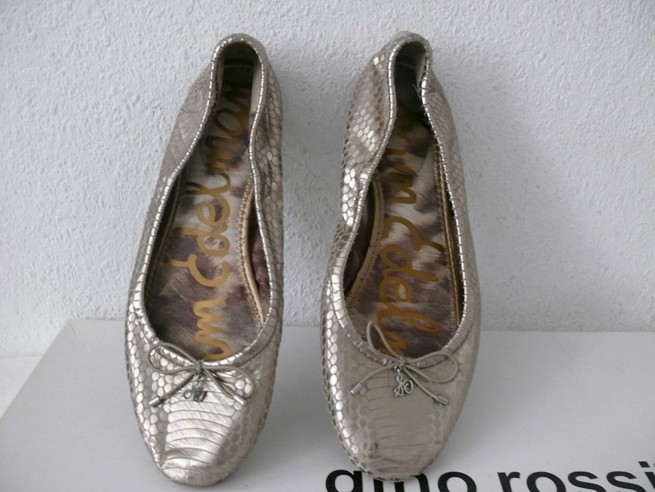 Baleriny złote firmy "Sam Edelman" skóra 100% roz. mała 40