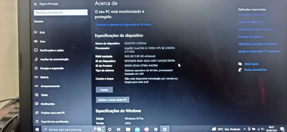 Portatil laptop HP I5 2,75Ghz 8GBram Disco SSD