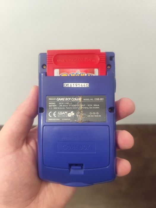 Nintendo Game Boy Color CGB-001 + Pokémon Red + Gold + Spiderman + Donkey Kong– ZESTAW