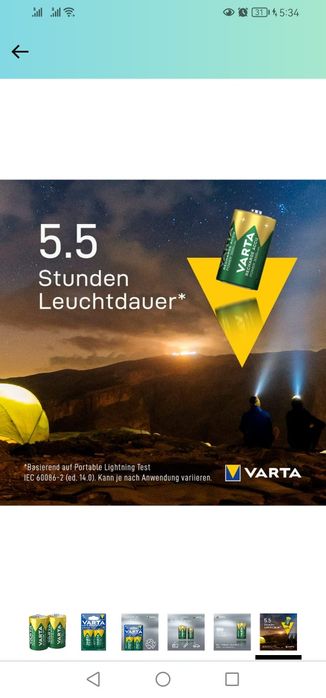 2 Bateria recarregável Varta D 3000mAh