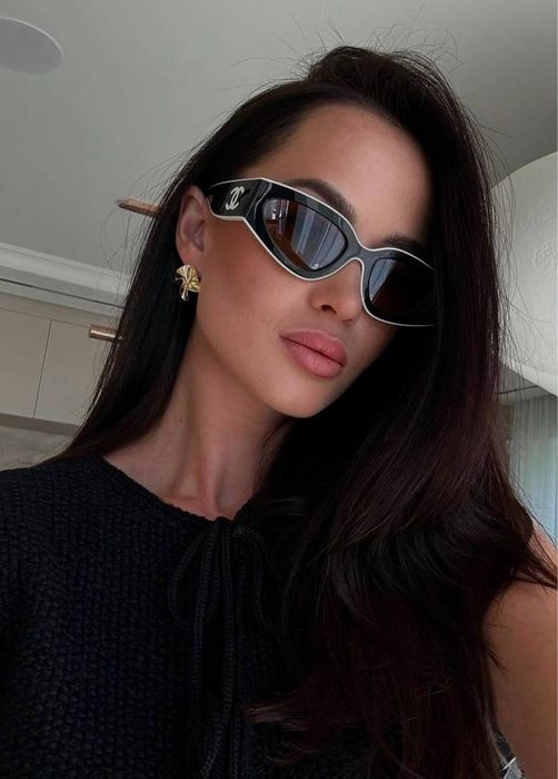 Окуляри сонцезахисні шанель chanel чорно білі беж чорн