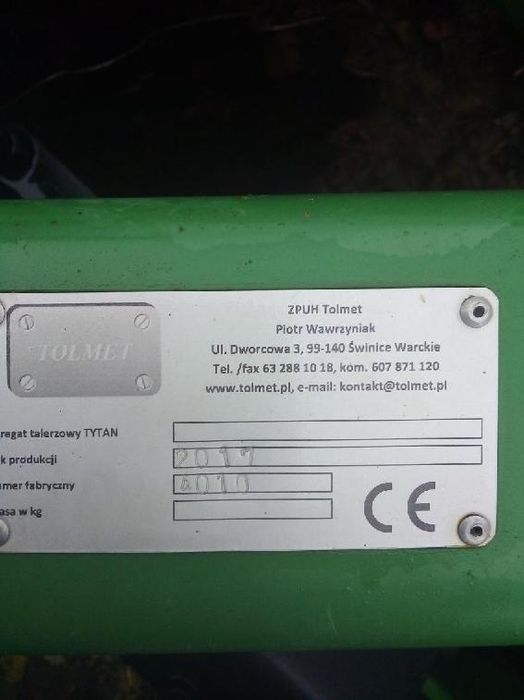 Agregat talerzowy Tolmet Tytan