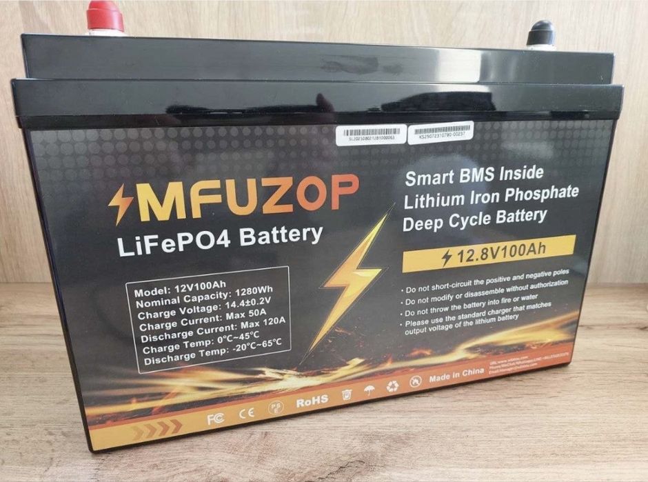 ‼️Литий-железо-фосфатный аккумулятор/LiFePO4 12.8V 100Ач BMS / Батарея