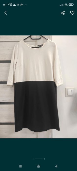 Elegancka sukienka bialo-czarna