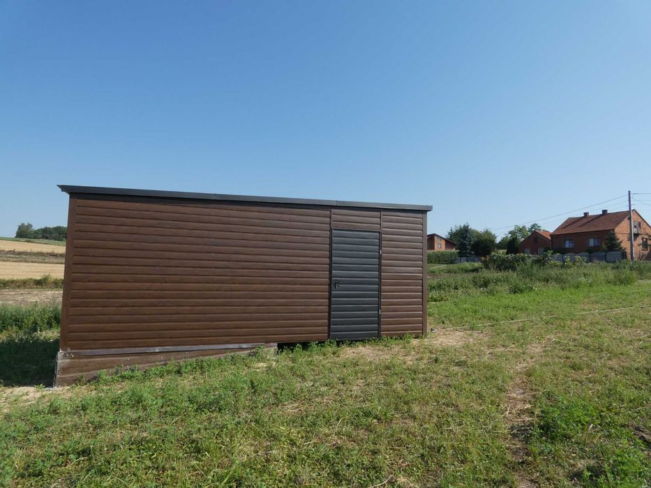 Garaż blaszany 4x6 spad dachu do tyłu