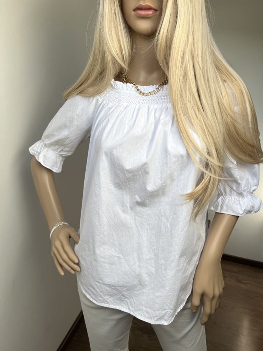 Biała bluzka New Look 100% bawełna M odkryte ramiona wakacje pinterest