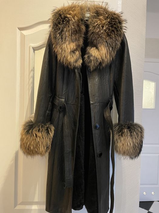 Kożuch naturalny skóra owcza jenot 38